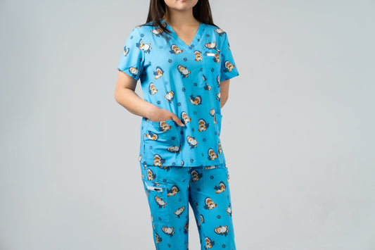 Blue-M Cartoon - Scrub Set