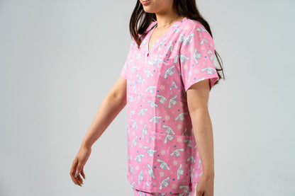 Pink-C Cartoon - Scrub Set